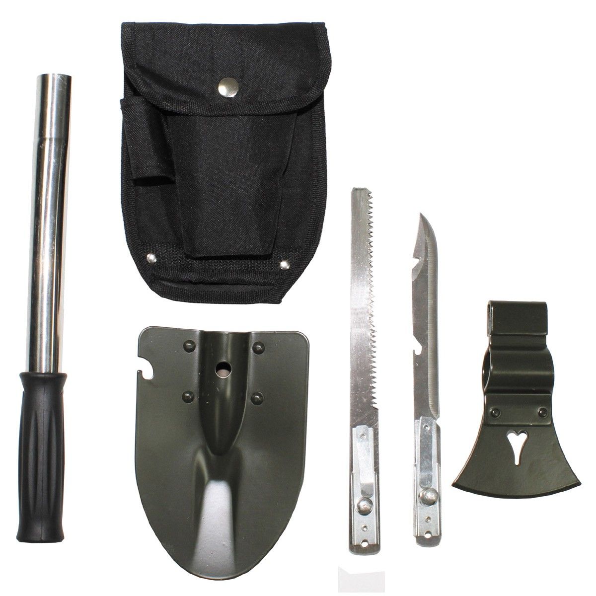 Multifunktionsset Klappspaten, Säge, Beil, Hammer, Messer, Multitool, Set 6 in 1 Multifunktionsset Klappspaten, Säge, Beil, Hammer, Messer, Multitool, Set 6 in 1