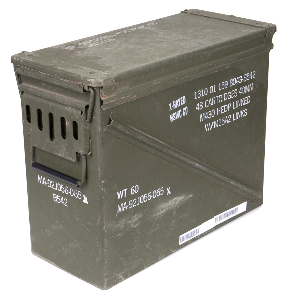 Munitionskiste US Armee Gr. 7 gebraucht Box Kiste Metall 47 x 27 x 37