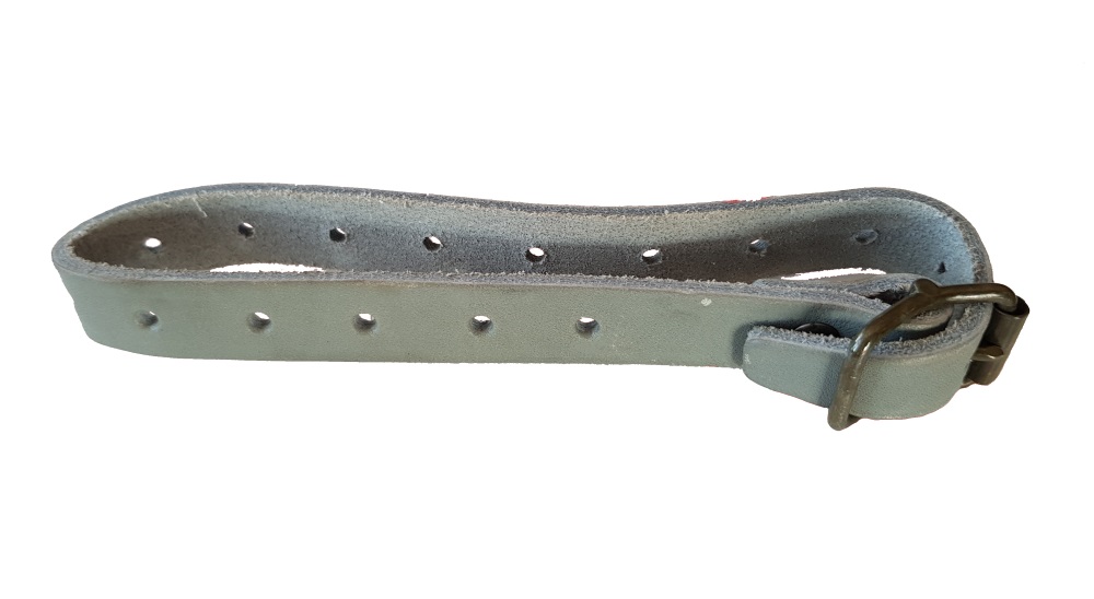 Norwegische Armee Lederriemen grau kurz 35 cm neuwertig Riemen