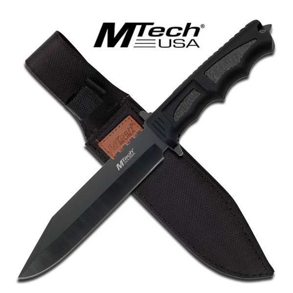 MTech USA Series Fixed Blade Hunting Knife Straight Edge Blade black MT-086 MTech USA Series Fixed Blade Hunting Knife Straight Edge Blade black MT-086