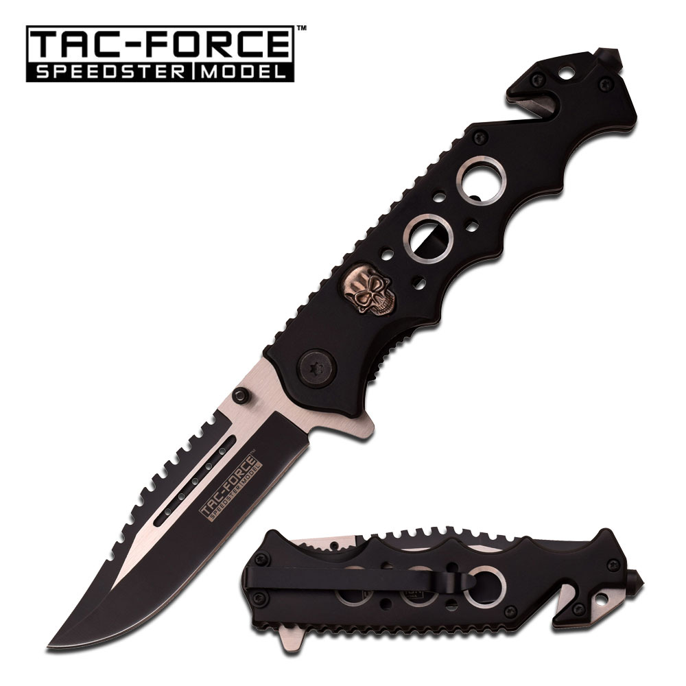 Tac Force Schädel Camo Griff Rettungsmesser Messer Glasbrecher TF-809BK Tac Force Schädel Camo Griff Rettungsmesser Messer Glasbrecher TF-809BK
