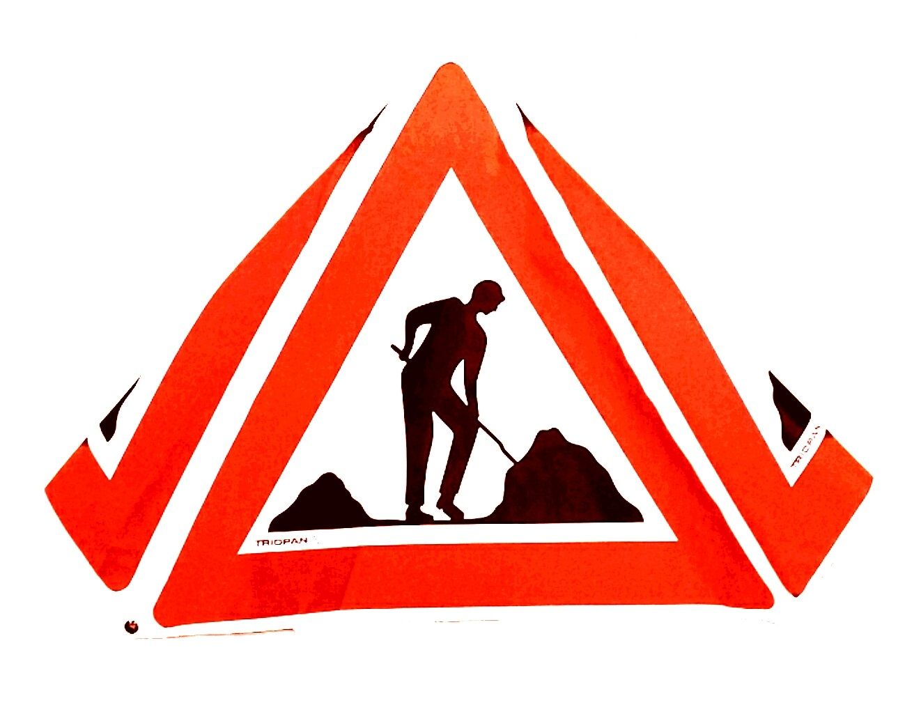 Faltsignal Baustelle Absicherung Warndreieck Pyramide 60 cm TRIOPAN Leuchtfarben Faltsignal Baustelle Absicherung Warndreieck Pyramide 60 cm TRIOPAN Leuchtfarben
