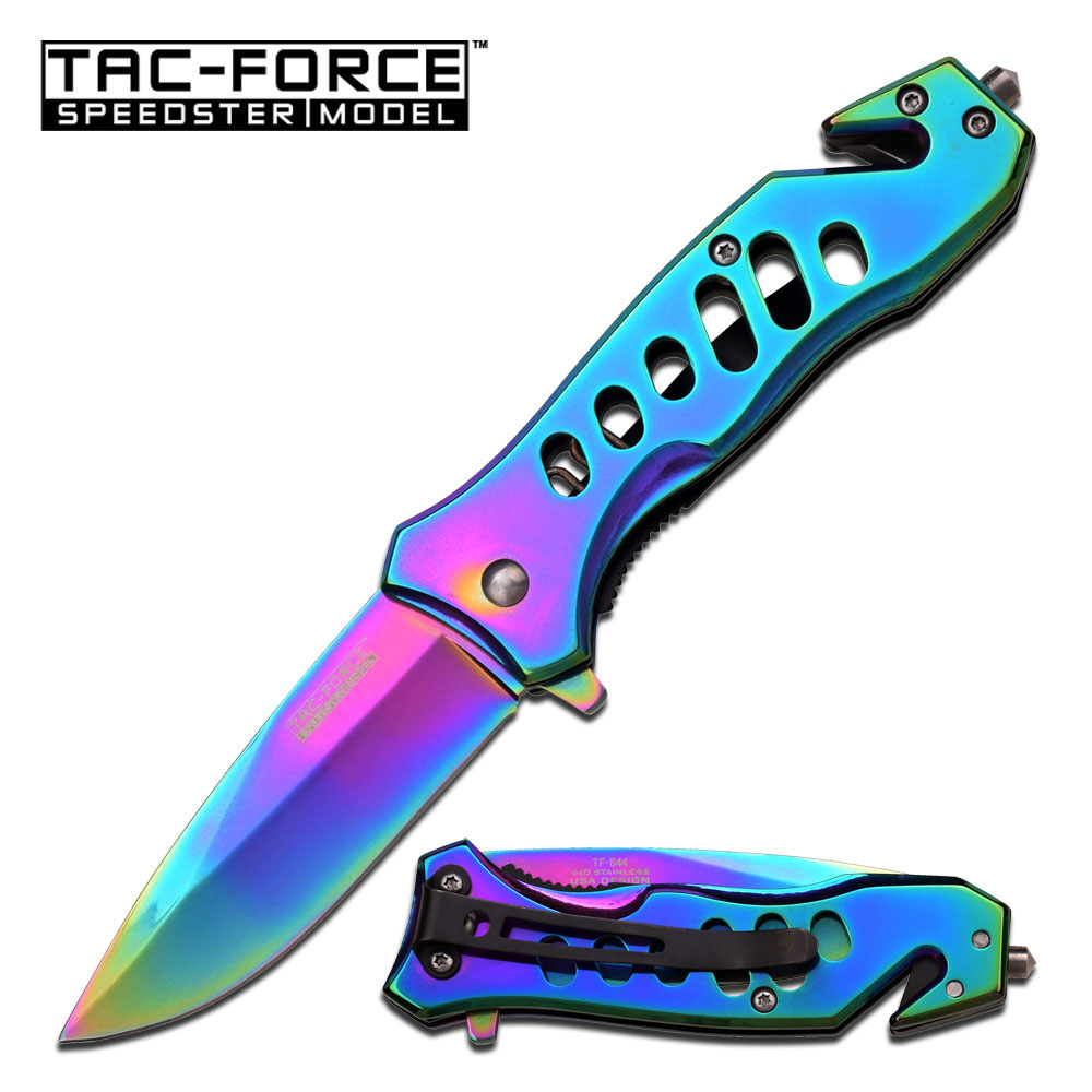 Tac Force Rainbow Rettungsmesser Linerlock AO Titanium-Beschichtung TF-844 Tac Force Rainbow Rettungsmesser Linerlock AO Titanium-Beschichtung TF-844