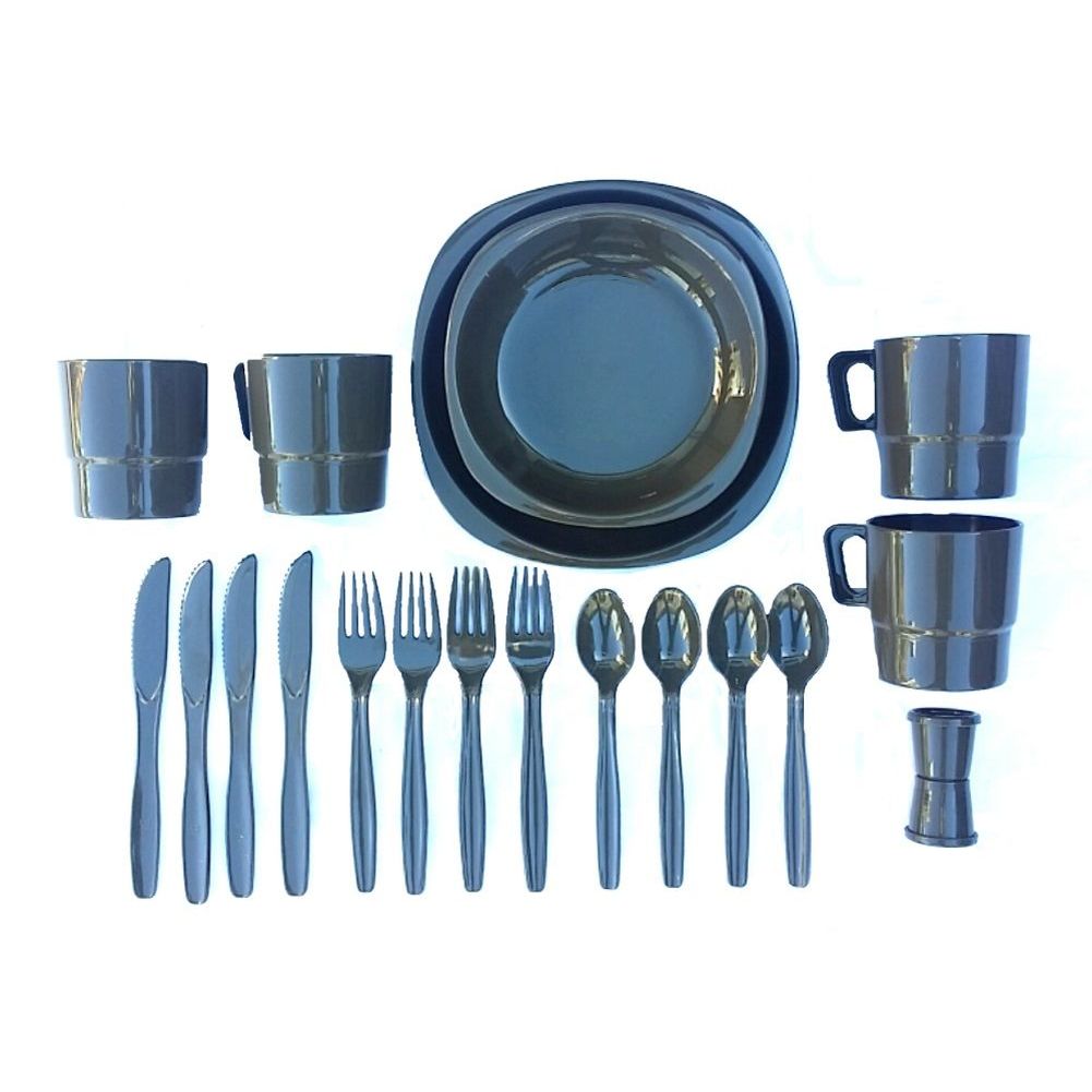 26-teilig Campinggeschirr oliv Essgeschirr Besteck Haushalt Geschirr Outdoor Set 26-teilig Campinggeschirr oliv Essgeschirr Besteck Haushalt Geschirr Outdoor Set