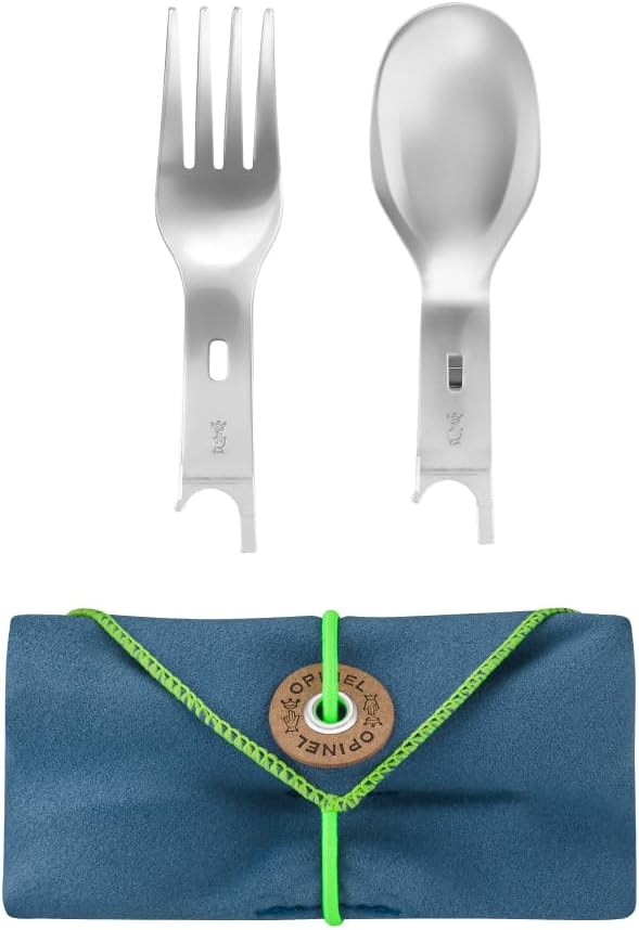 Opinel PICNIC PLUS 3-teiliges Set - Löffel Gabel Tuch