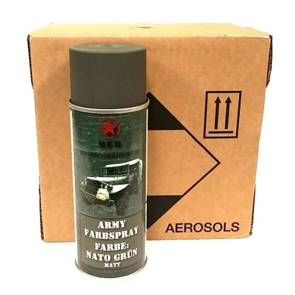 6 DS BW Army Farbspraydosen Sprüh Armeelack a. 400ml Natogrün matt