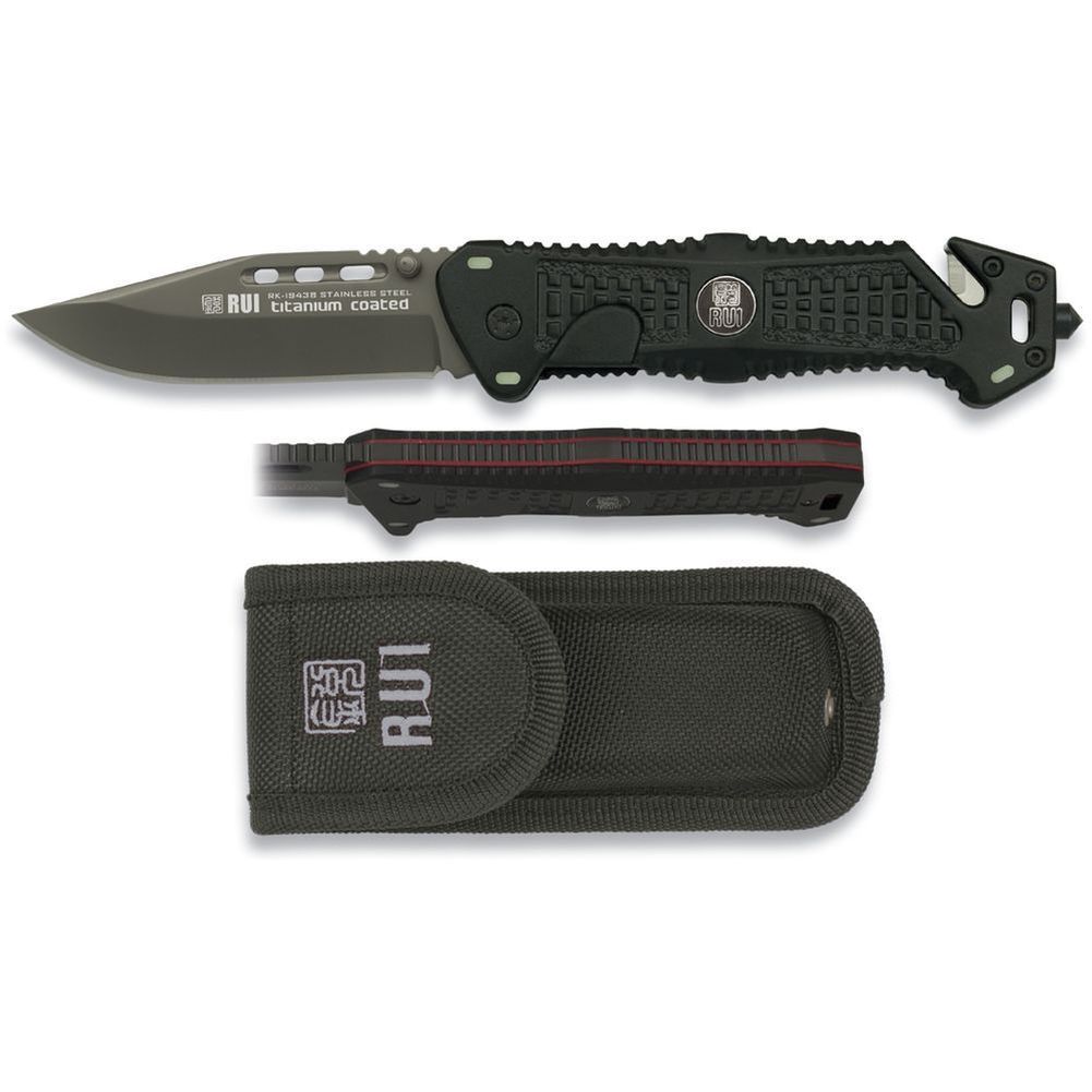 RUI Messer Taschenmesser Rettungsmesser GITD Rescue Knife 440 Stahl Etui 19438 RUI Messer Taschenmesser Rettungsmesser GITD Rescue Knife 440 Stahl Etui 19438