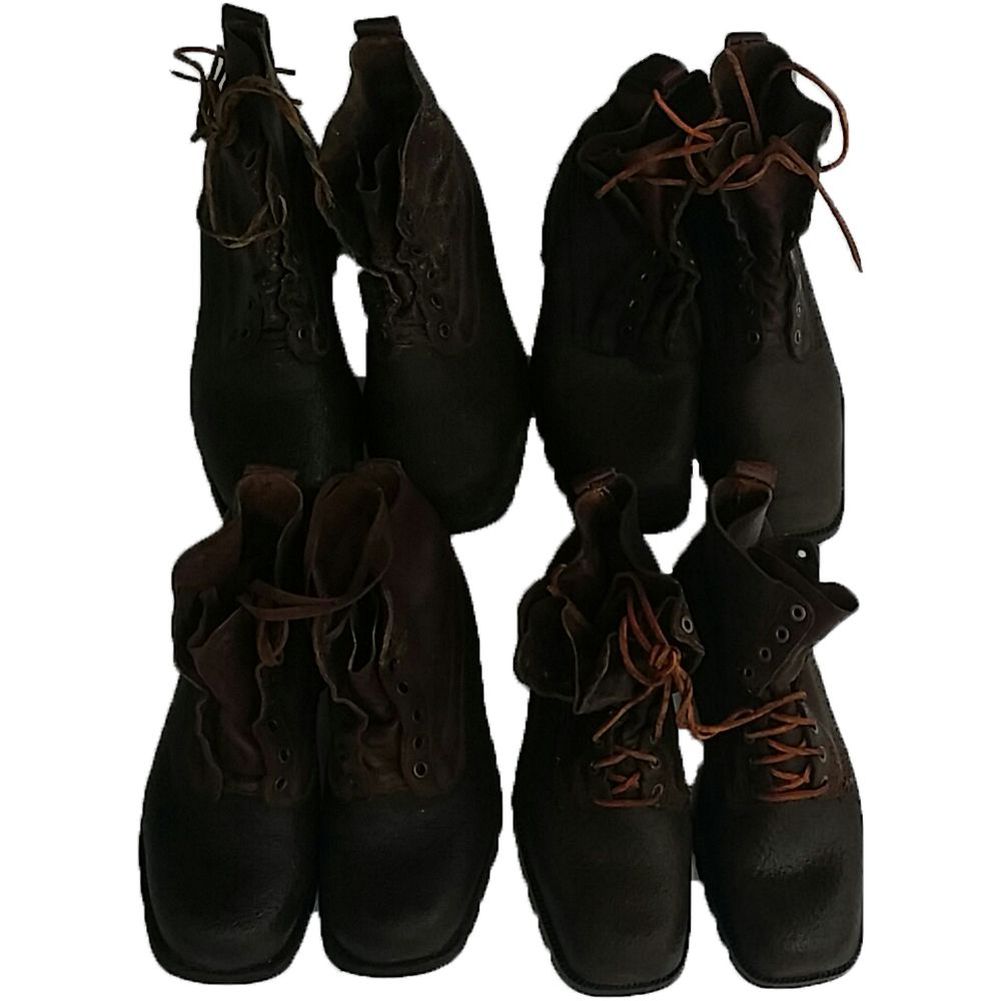 Schwed. Armee Lederstiefel Schuhe Stiefel 4 Paar gebraucht