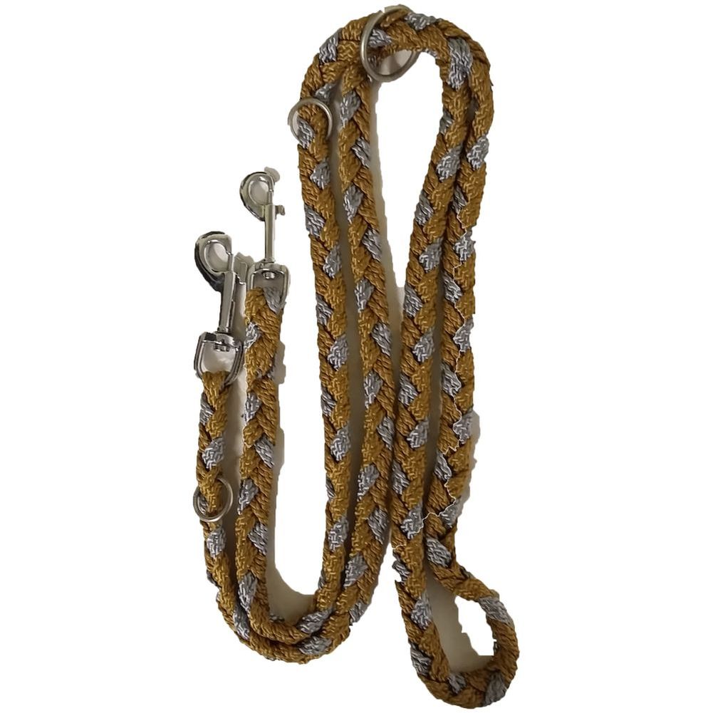 Hundeleine Leine geflochten robust zweifarbig gelb grau 1,95 m Hundeleine Leine geflochten robust zweifarbig gelb grau 1,95 m