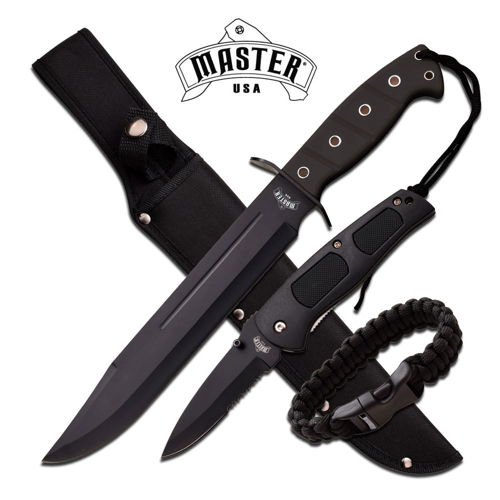 Master USA Messerset 38 cm + 25,4 cm + Armband + Scheide MU-1143BK Master USA Messerset 38 cm + 25,4 cm + Armband + Scheide MU-1143BK