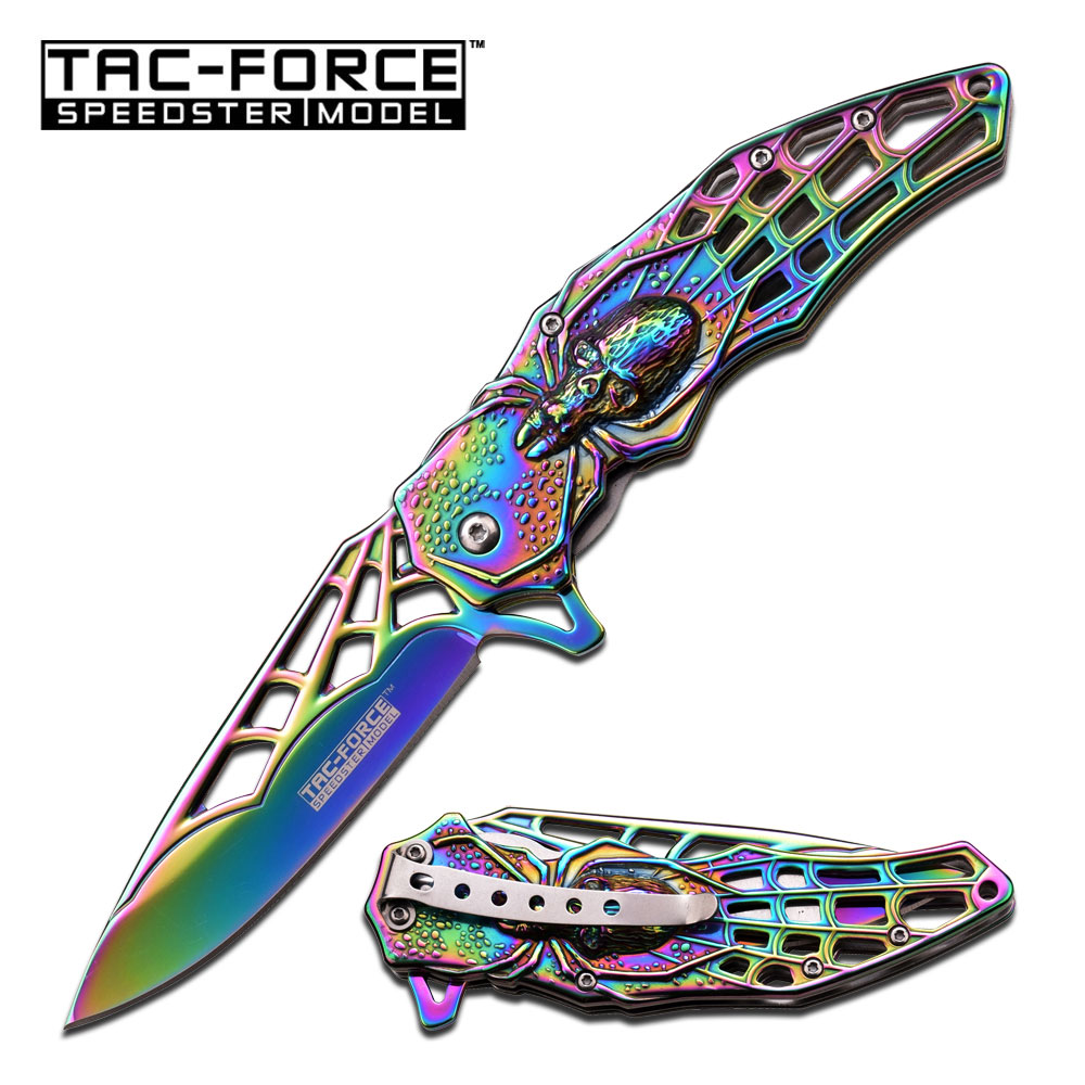 Tac-Force Messer Skull Spider Web Taschemesser mit Spinnenmotiv TF-856RB Tac-Force Messer Skull Spider Web Taschemesser mit Spinnenmotiv TF-856RB