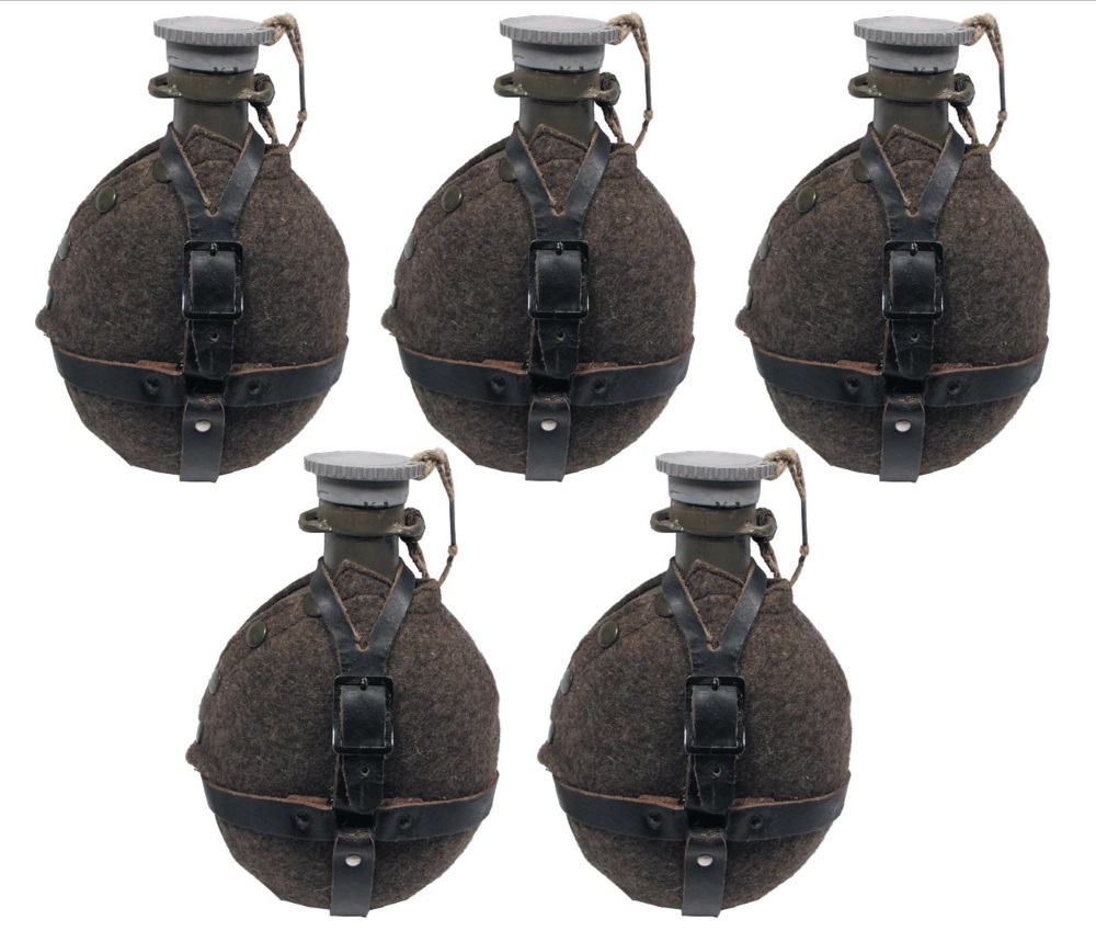 CZ / SK Feldflasche M 60 Aluminium Trinkflasche mit Filzbezug neuwertig 5 Stück