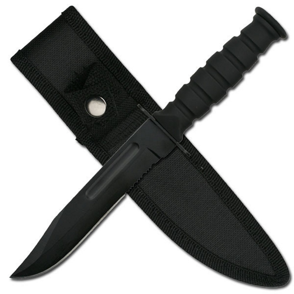 Survivor Messer Outdoormesser Fixed Blade schwarz Campingmesser HK-1023DP Survivor Messer Outdoormesser Fixed Blade schwarz Campingmesser HK-1023DP