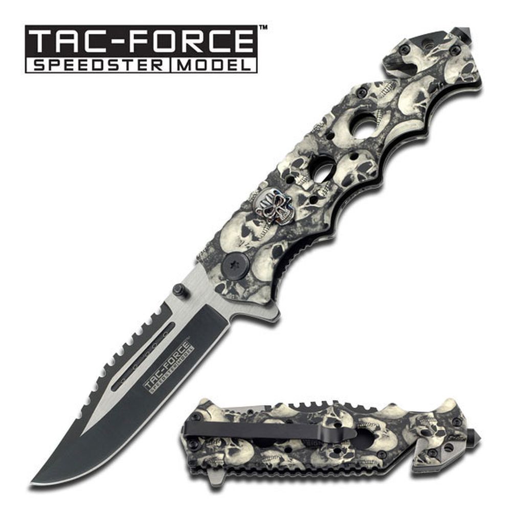 Tac Force Schädel Camo Griff Rettungsmesser Messer Glasbrecher TF-809GY Tac Force Schädel Camo Griff Rettungsmesser Messer Glasbrecher TF-809GY