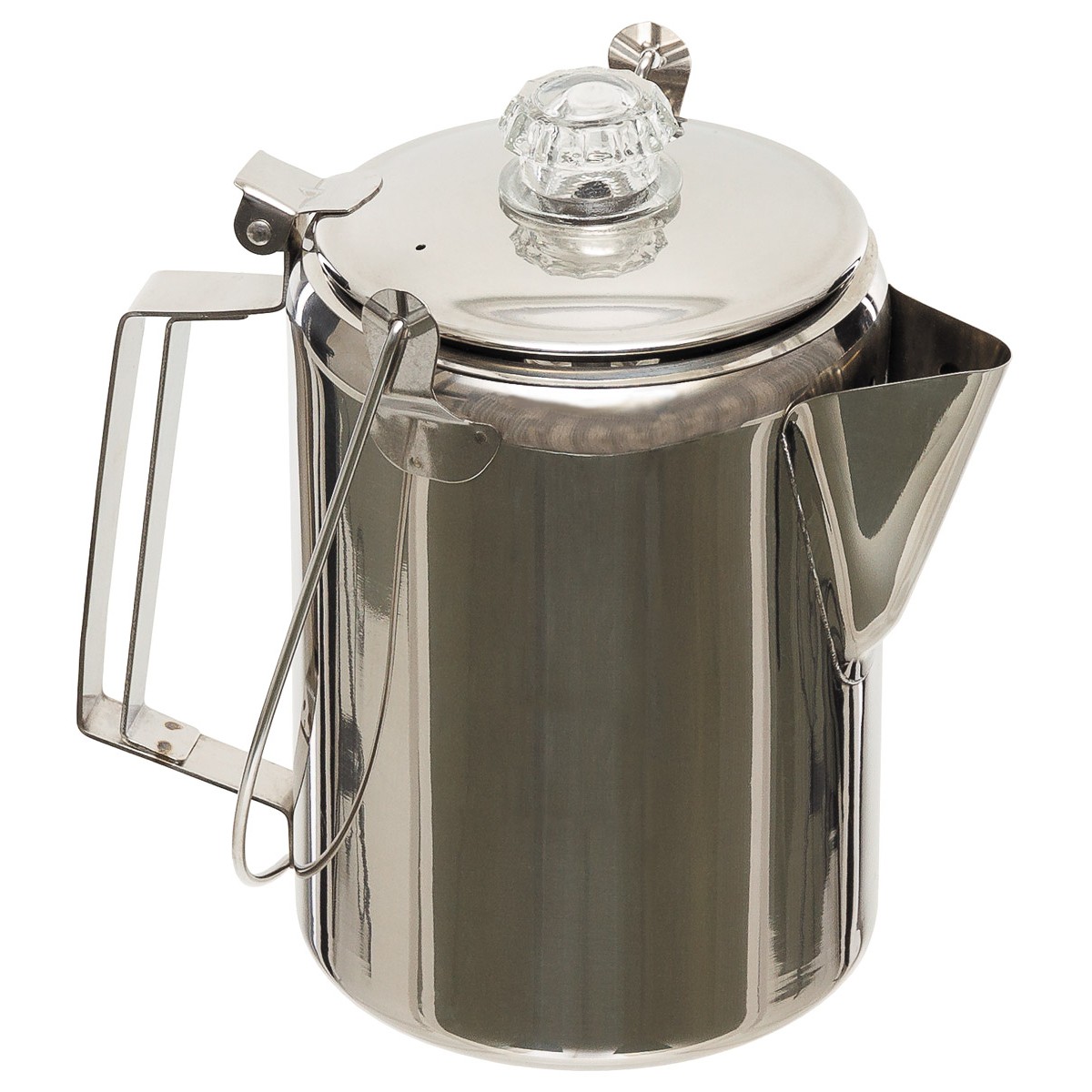 Kaffeekanne mit Perkolator Campingkanne Edelstahl 9 Tassen NEU