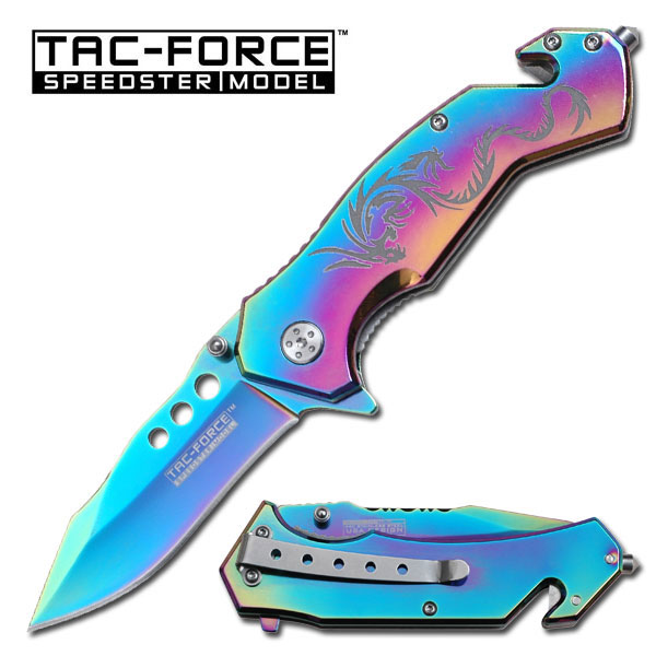 TAC-FORCE TACTICAL Klappmesser Taschenmesser Rainbow Drachenmuster TF-759RB TAC-FORCE TACTICAL Klappmesser Taschenmesser Rainbow Drachenmuster TF-759RB