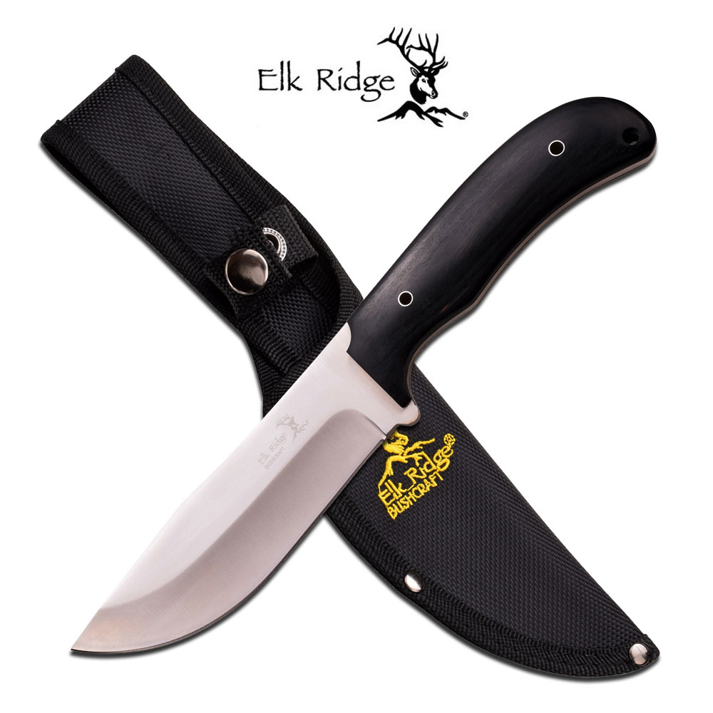 Elk Ridge Messer Jagdmesser Outdoormesser 440 Stahl Pakkaholz ER-543BW