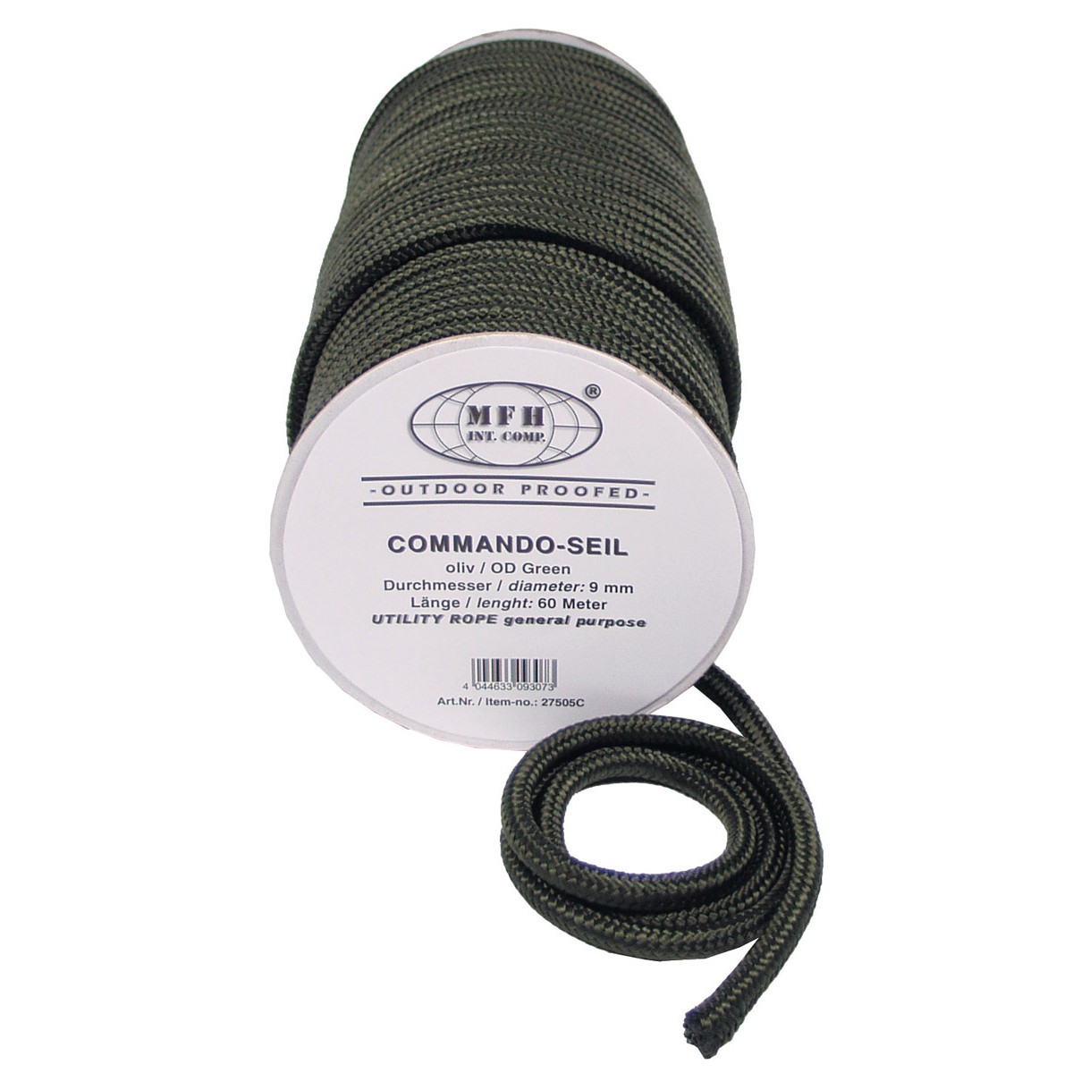 COMMANDO SEIL auf Rolle 9mm / 60m oliv 0,32 € pro Meter