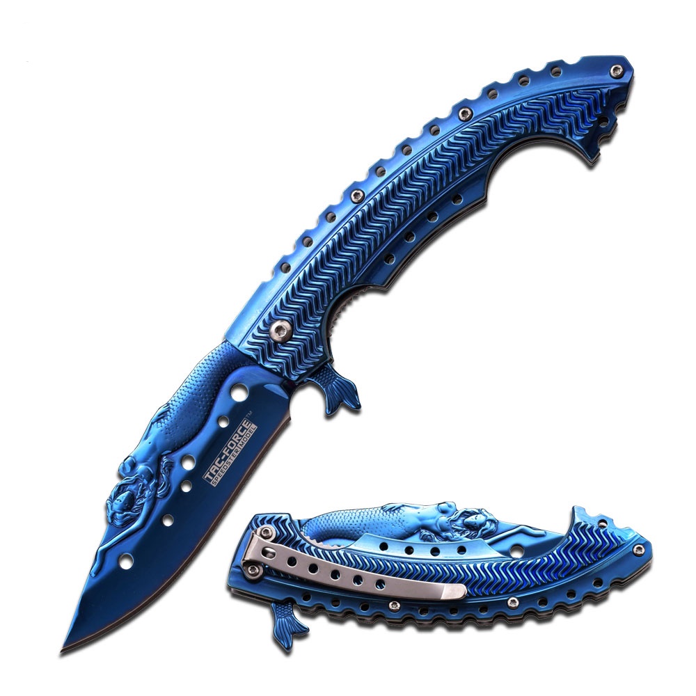 Tac Force federunterstütztes Taschenmesser Blau TF-864BL Tac Force federunterstütztes Taschenmesser Blau TF-864BL