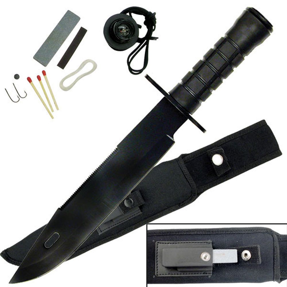Master Cutlery Knife Messer Rettungs- Jagdmesser Wetzstein Kompass HK-2236B