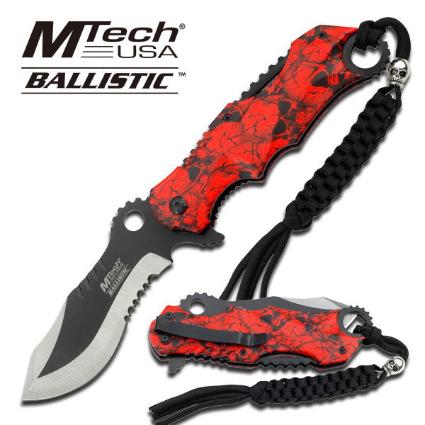 MTech USA Taschenmesser halb gezahnt Messer 11,4 cm lang rot camo MT-A808RD MTech USA Taschenmesser halb gezahnt Messer 11,4 cm lang rot camo MT-A808RD