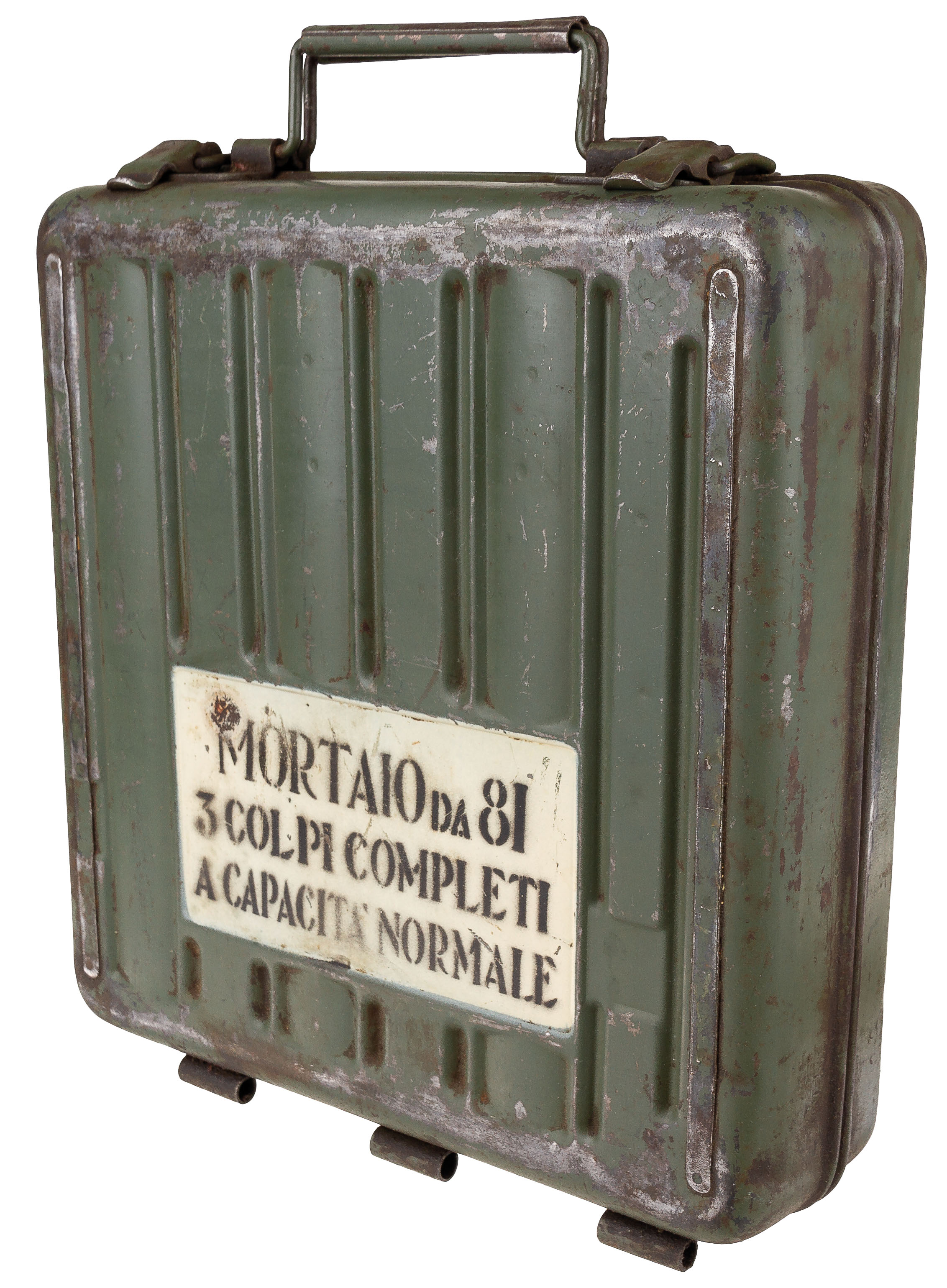 Italien Transportkoffer Metall Kiste Mörser Metall WWII gebraucht