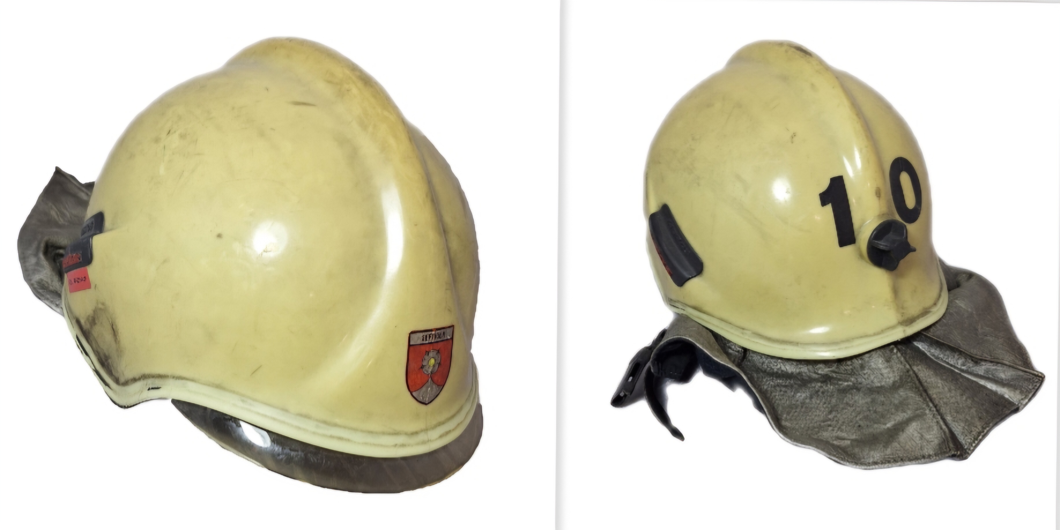 ~119 Feuerwehrhelm Schweiz CH Gemeinde Seftigen beige No. 10 Rosenbauer Helm ~119 Feuerwehrhelm Schweiz CH Gemeinde Seftigen beige No. 10 Rosenbauer Helm