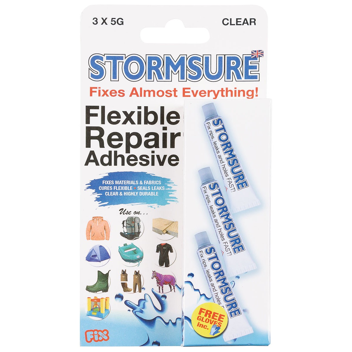 STORMSURE Reparaturkleber farblos Flicken 3 x 5 g Tuben 27332Q STORMSURE Reparaturkleber farblos Flicken 3 x 5 g Tuben 27332Q