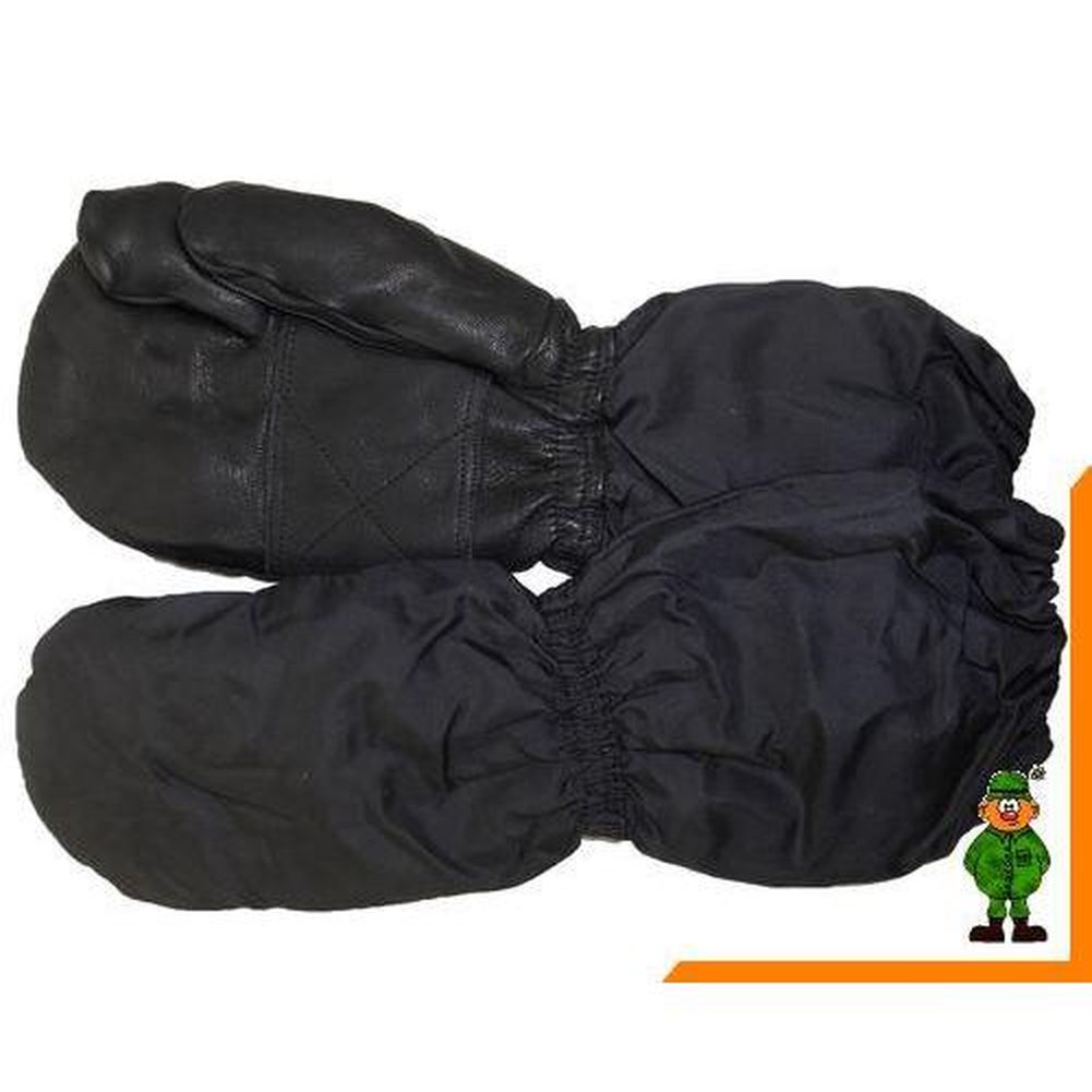 Schweizer Armee Fäustlinge schwarz Nässeschutz Leder